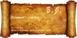 Bammer Janka névjegykártya